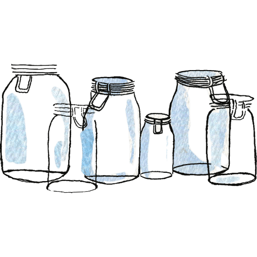 Empty jars illustration